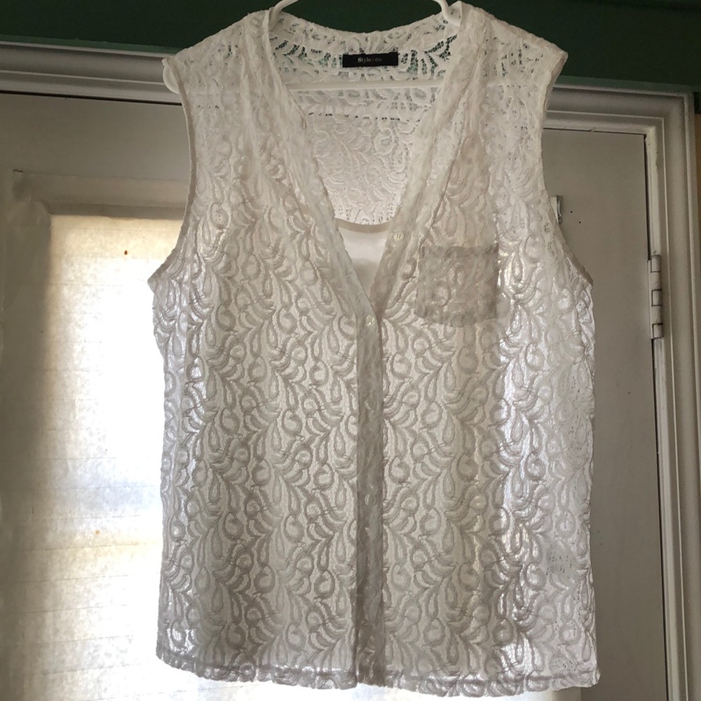 White lace top with camisole